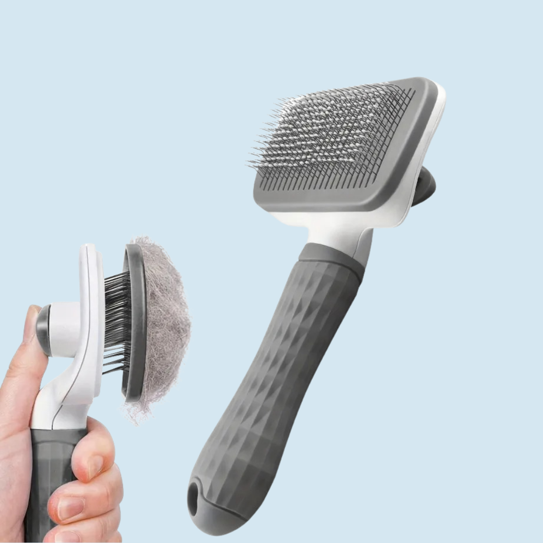 Self-Cleaning Pet Grooming Brush — Removes Shed Fur for Dogs & Cats