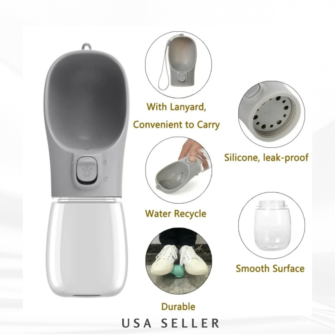 Portable Dog Water Bottle , Leakproof Travel Water and food holder