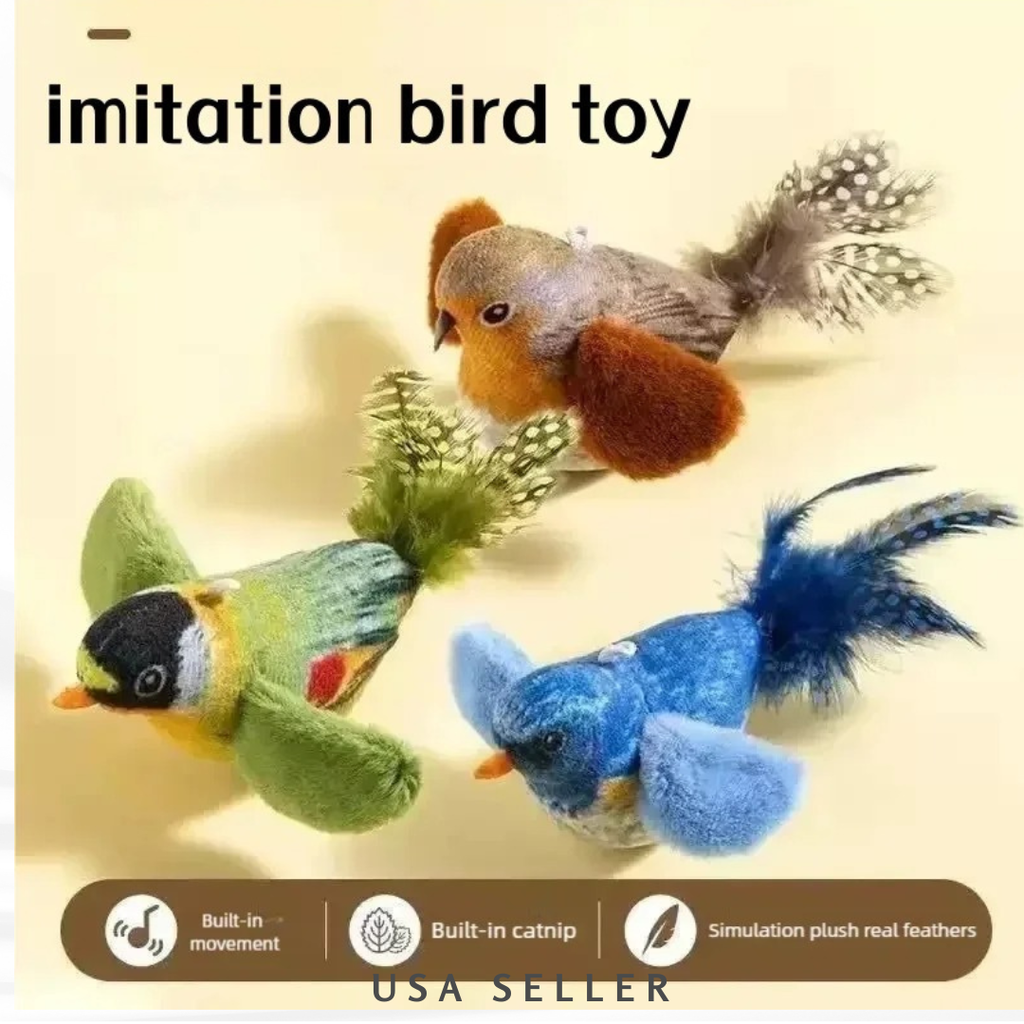 Interactive Catnip Bird Toy — Touch Activated Flapping Wings for Cats