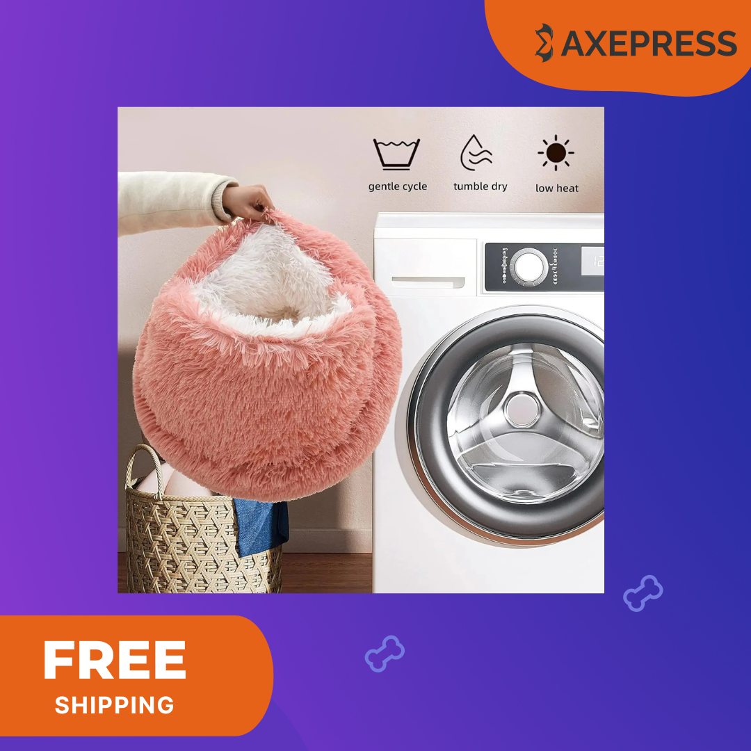 Anti-Anxiety Cave Pet Bed — Calming Donut Nest for Cats & Dogs