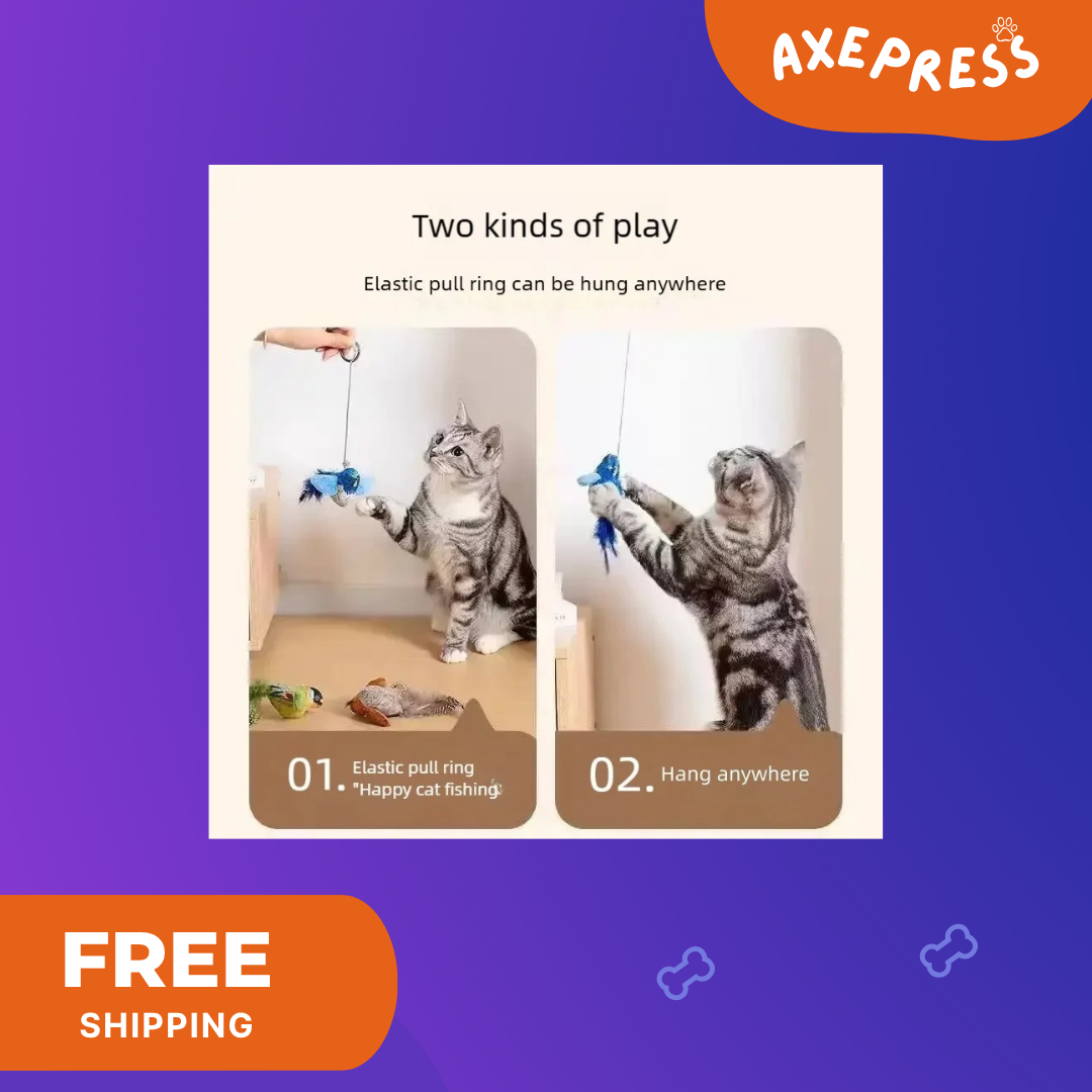 Interactive Catnip Bird Toy — Touch Activated Flapping Wings for Cats