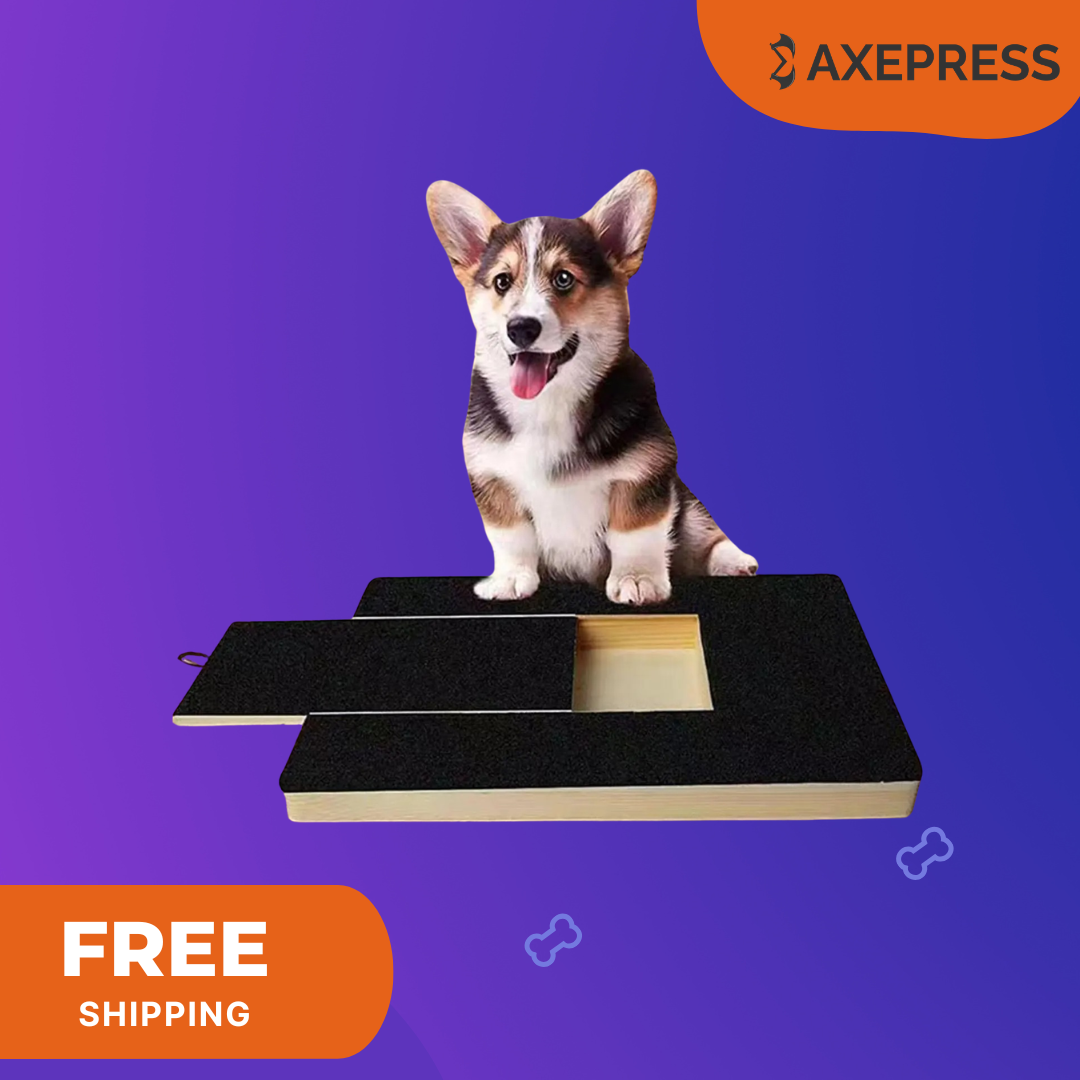 Wooden Dog Nail Scratch Board — Paw Grinder with Treat Reward Box