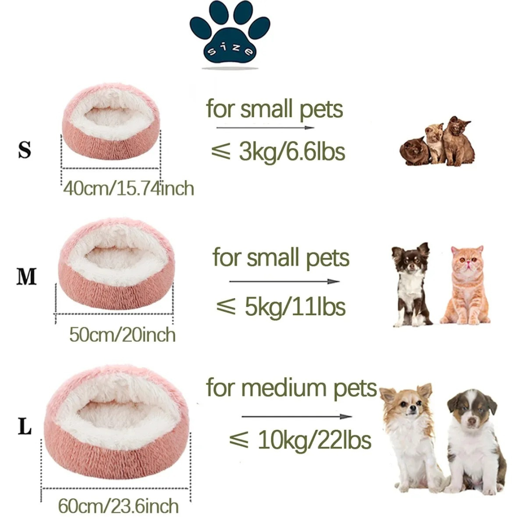 Anti-Anxiety Cave Pet Bed — Calming Donut Nest for Cats & Dogs