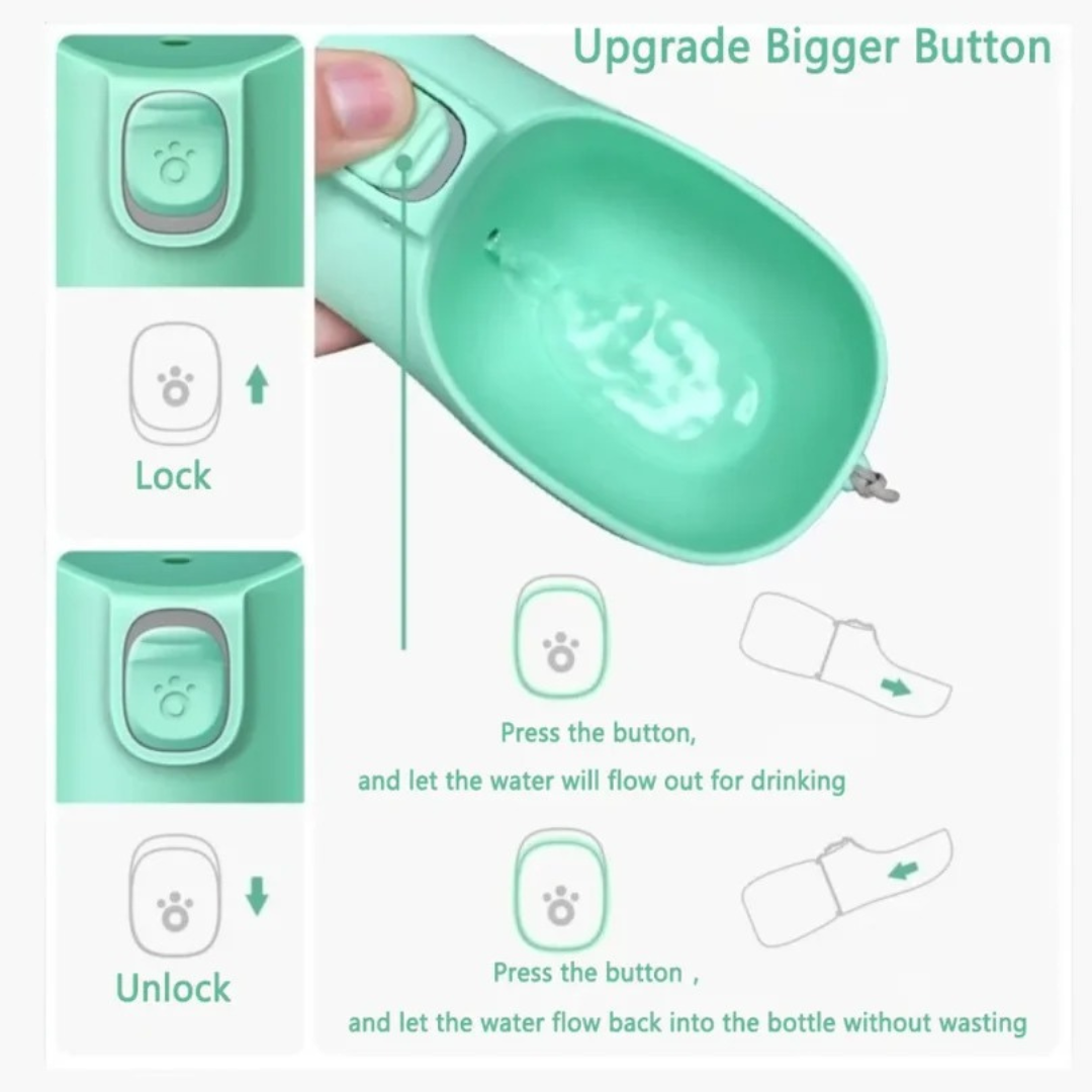 Portable Dog Water Bottle , Leakproof Travel Water and food holder