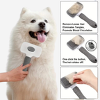 Self-Cleaning Pet Grooming Brush — Removes Shed Fur for Dogs & Cats