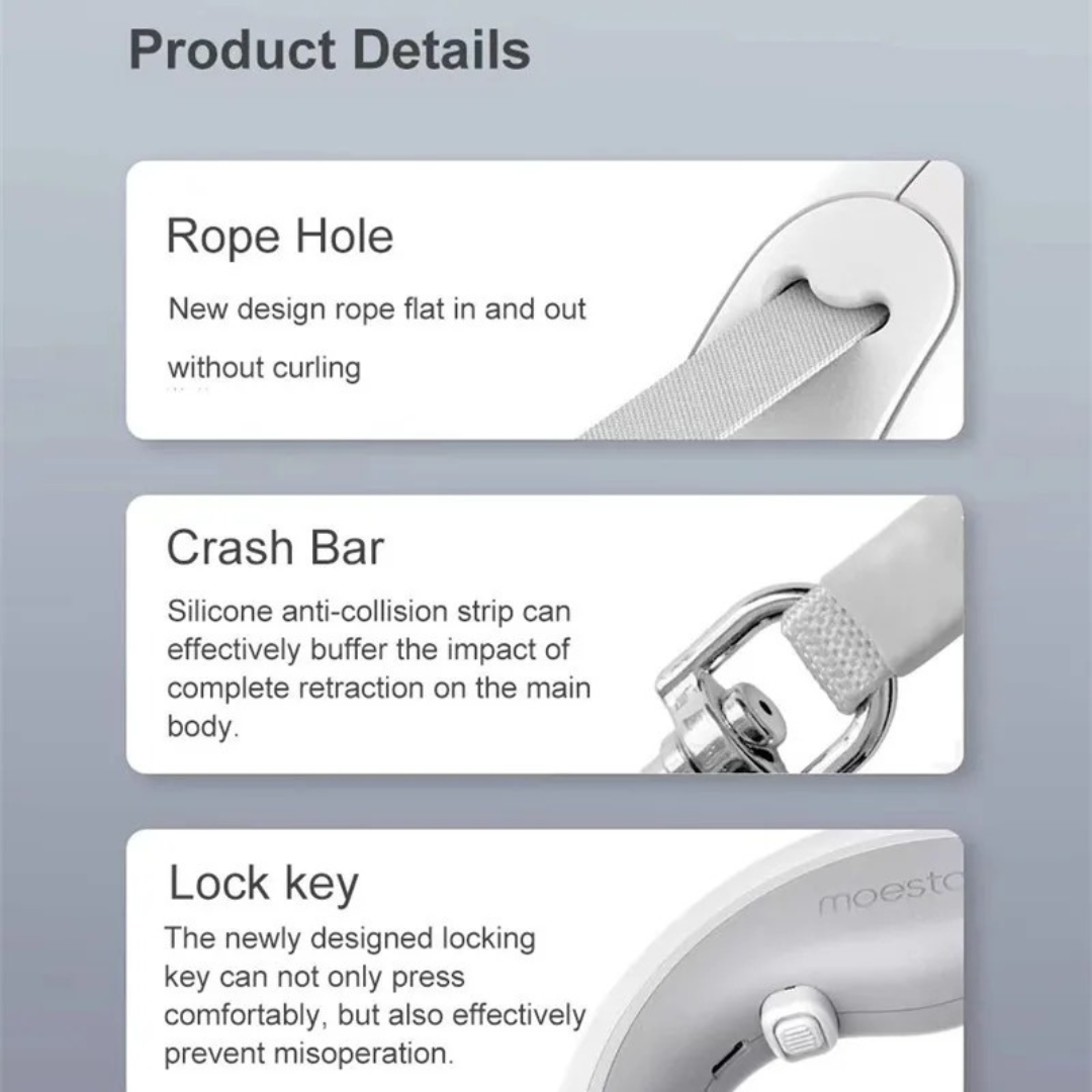 Moestar UFO Retractable Dog Leash — 3M Tangle-Free, One-Hand Brake Lock"