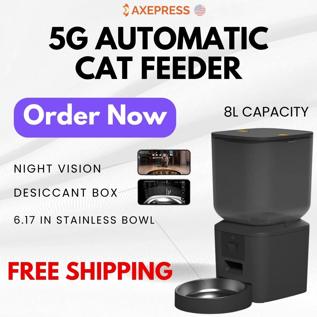 WiFi Automatic Cat Feeder with Camera – 1080P Smart Pet Food Dispenser with App Control & Voice Recorder