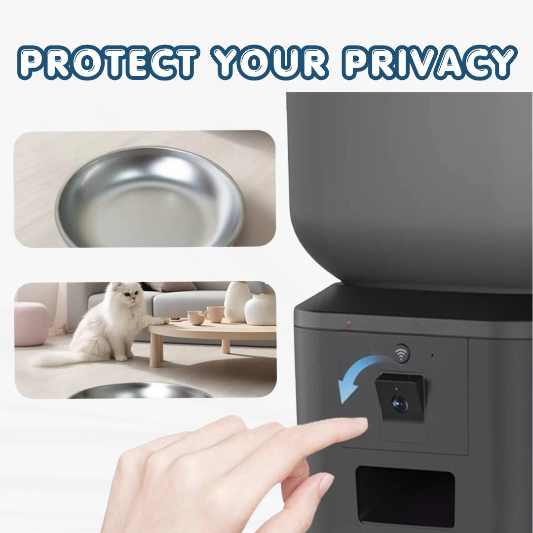 WiFi Automatic Cat Feeder with Camera – 1080P Smart Pet Food Dispenser with App Control & Voice Recorder