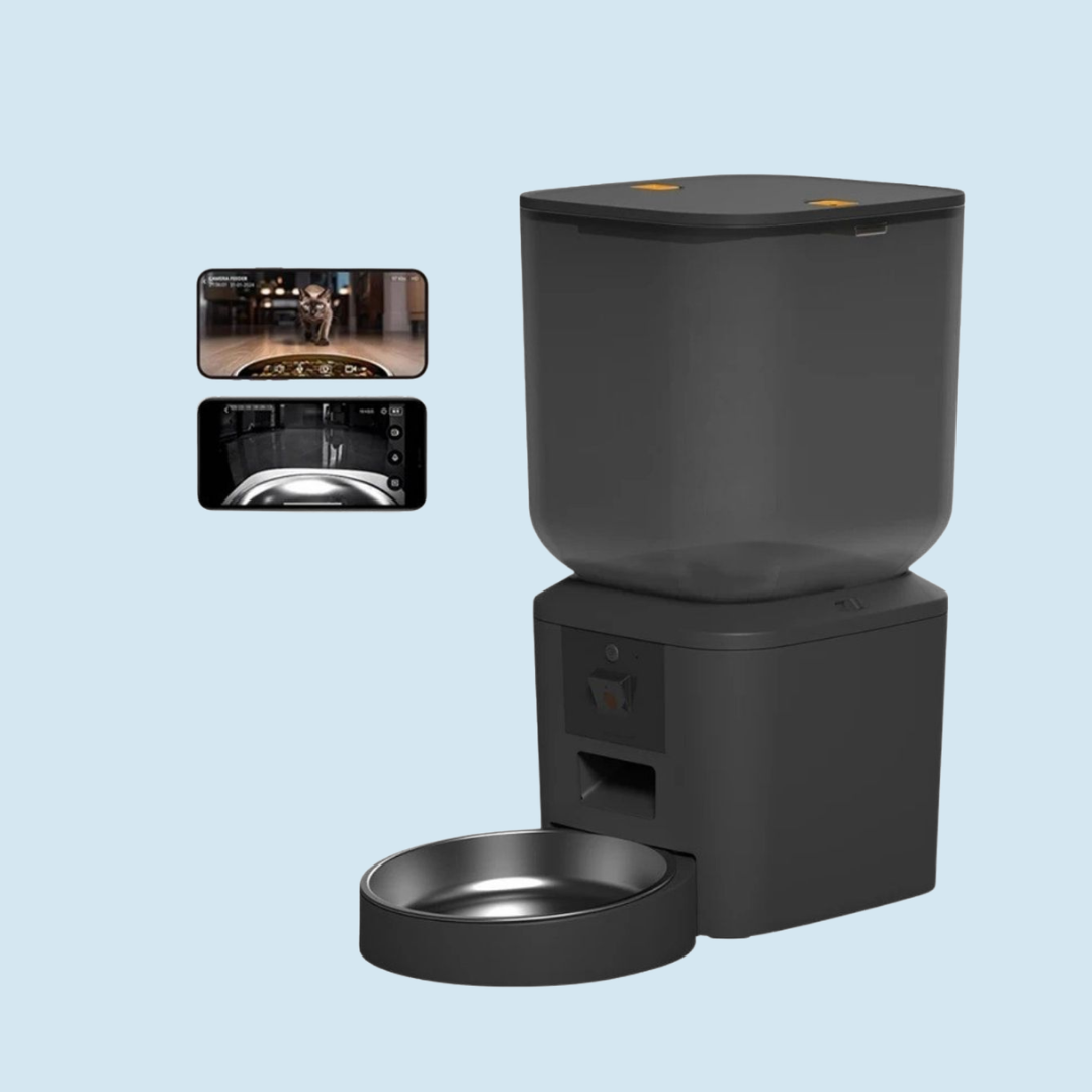 WiFi Automatic Cat Feeder with Camera – 1080P Smart Pet Food Dispenser with App Control & Voice Recorder