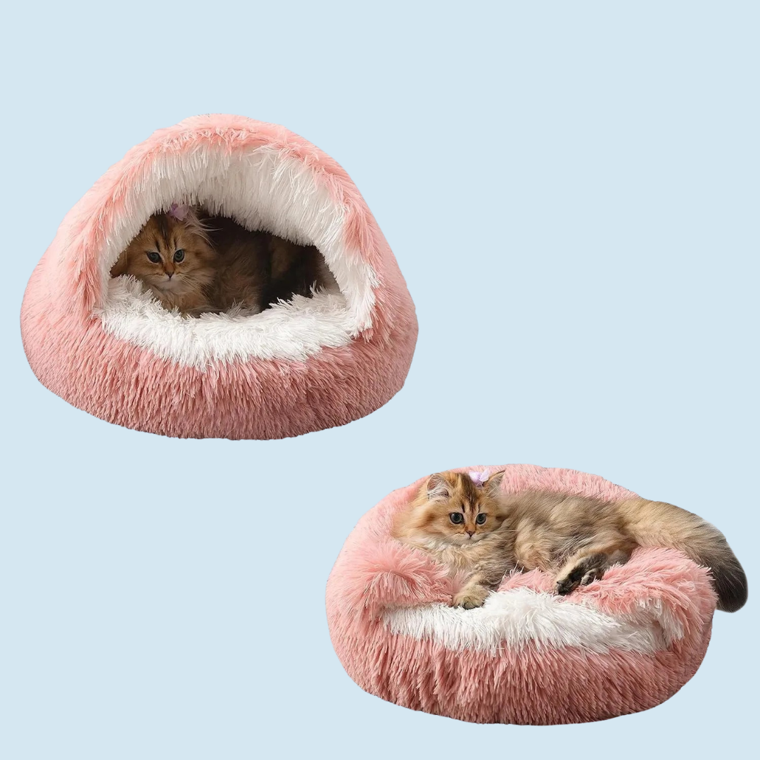 Anti-Anxiety Cave Pet Bed — Calming Donut Nest for Cats & Dogs