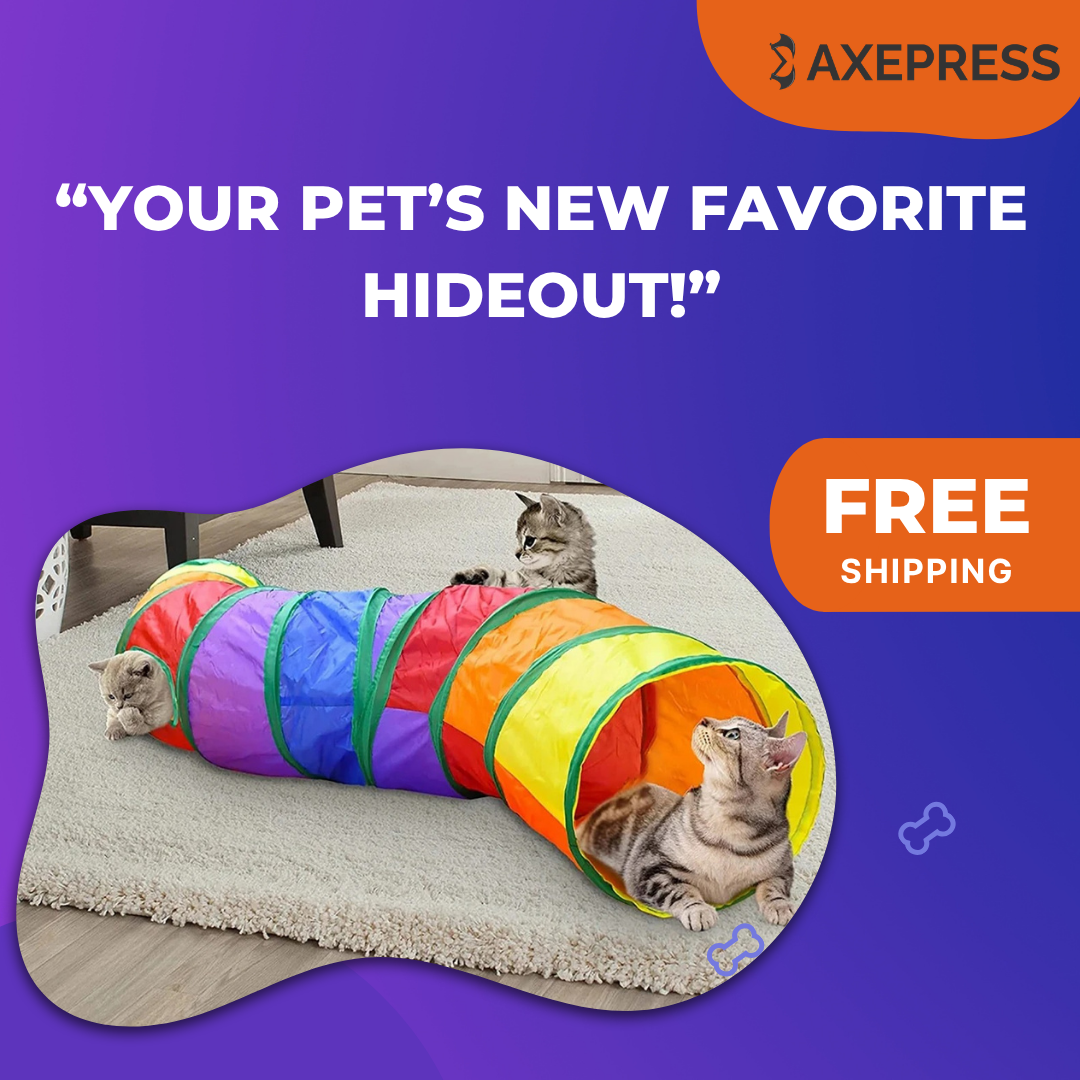 Viral Cat Tunnel Toy - Foldable Interactive Play Tube for Cats/pets & Kittens – Keeps Pets Active, Entertained & Stress-Free Indoors