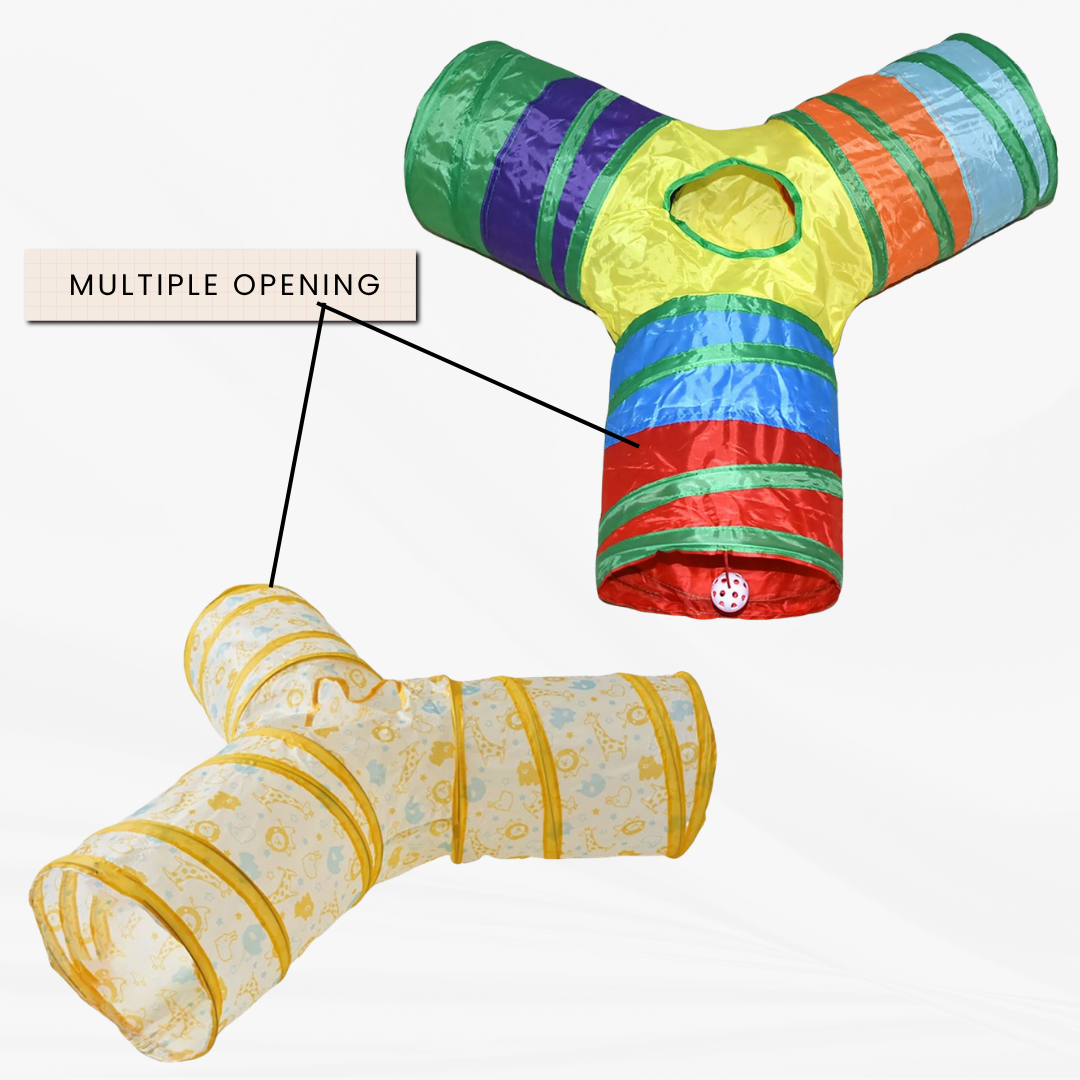 Viral Cat Tunnel Toy - Foldable Interactive Play Tube for Cats/pets & Kittens – Keeps Pets Active, Entertained & Stress-Free Indoors